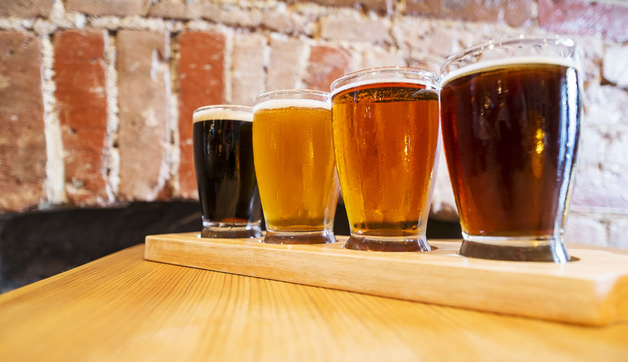 View of different kind of craft beers