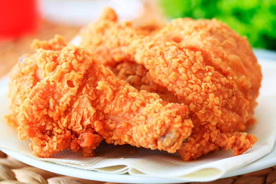 View of fried chicken on a plate